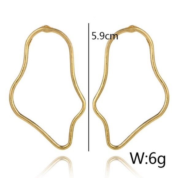 Gold plated Polygon Earrings - Picture 5 of 8